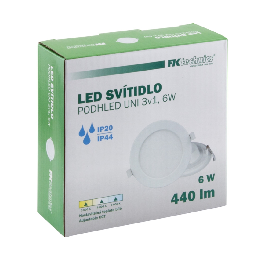 LED Fürdőszobai beépíthető lámpa LED/6W/230V 3000/4000/6000K IP44