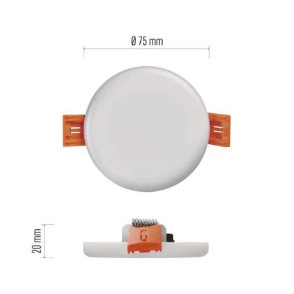 LED Fürdőszobai beépíthető lámpa LED/6W/230V IP65