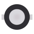 LED Fürdőszobai beépíthető lámpa LORI LED/4,5W/230V IP65 2700/4000K átm. 8,5 cm fekete