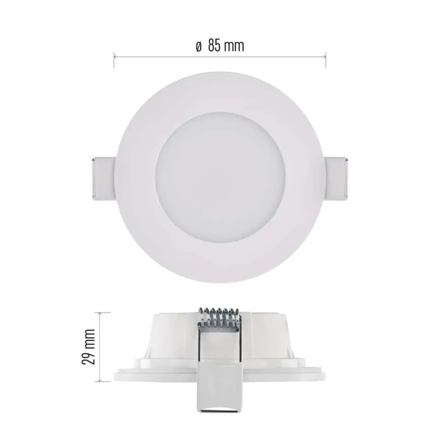 LED Fürdőszobai beépíthető lámpa LORI LED/4,5W/230V IP65 2700/4000K átm. 8,5 cm fehér