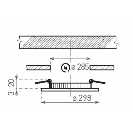 LED Fürdőszobai beépíthető lámpa VEGA LED/24W/230V 3800K átm. 29,8 cm IP44 hófehér