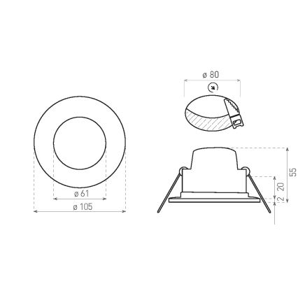 LED fürdőszobai süllyesztett lámpatest BONO LED/8W/230V 3000K IP65 matt króm