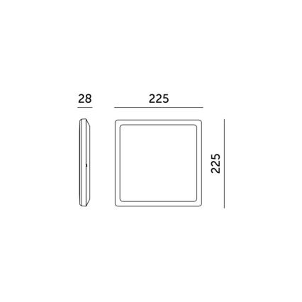 LED Fürdőszobai lámpa mozgás- és alkonyatérzékelővel NIVERA LED/12W/230V IP54 3000/4000/6000K 22,5x22,5 cm fehér + távirányító