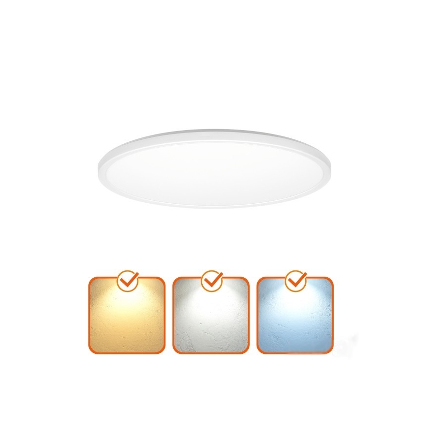 LED Fürdőszobai lámpa mozgás- és alkonyatérzékelővel NIVERA LED/18W/230V IP54 3000/4000/6000K átm. 30 cm fehér + távirányító