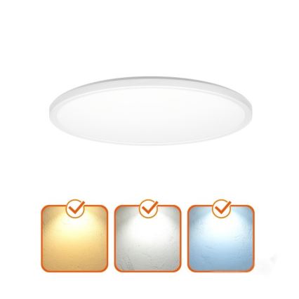 LED Fürdőszobai lámpa mozgás- és alkonyatérzékelővel NIVERA LED/24W/230V IP54 3000/4000/6000K átm. 30 cm fehér + távirányító
