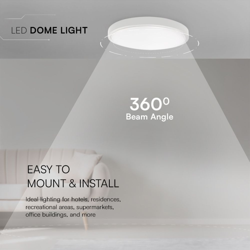 LED Fürdőszobai mennyezeti lámpa SAMSUNG CHIP LED/18W/230V IP44 4000K átmérő 25 cm fehér