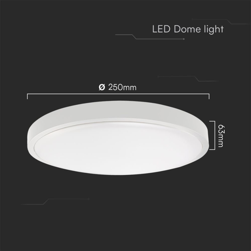 LED Fürdőszobai mennyezeti lámpa SAMSUNG CHIP LED/18W/230V IP44 4000K átmérő 25 cm fehér