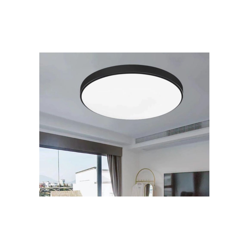 LED fürdőszobai mennyezeti lámpa CARTER LED/12W/230V 6000K IP44, átm. 22 cm, fekete