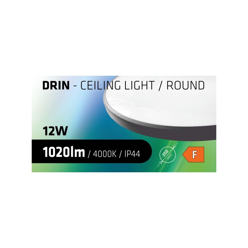 LED Fürdőszobai mennyezeti lámpa CIRCLE LED/12W/230V 4000K átm. 25 cm IP44 fekete