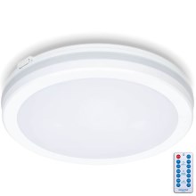 LED Fürdőszobai mennyezeti lámpa érzékelővel LED/24W/230V 3000/4000/6500K IP65 átm. 30 cm fehér + távirányítás