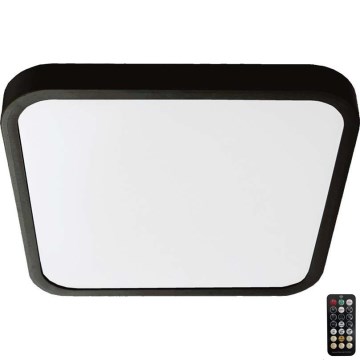 LED Fürdőszobai mennyezeti lámpa érzékelővel LED/36W/230V 4000K IP44 42x42 cm fekete + távirányító