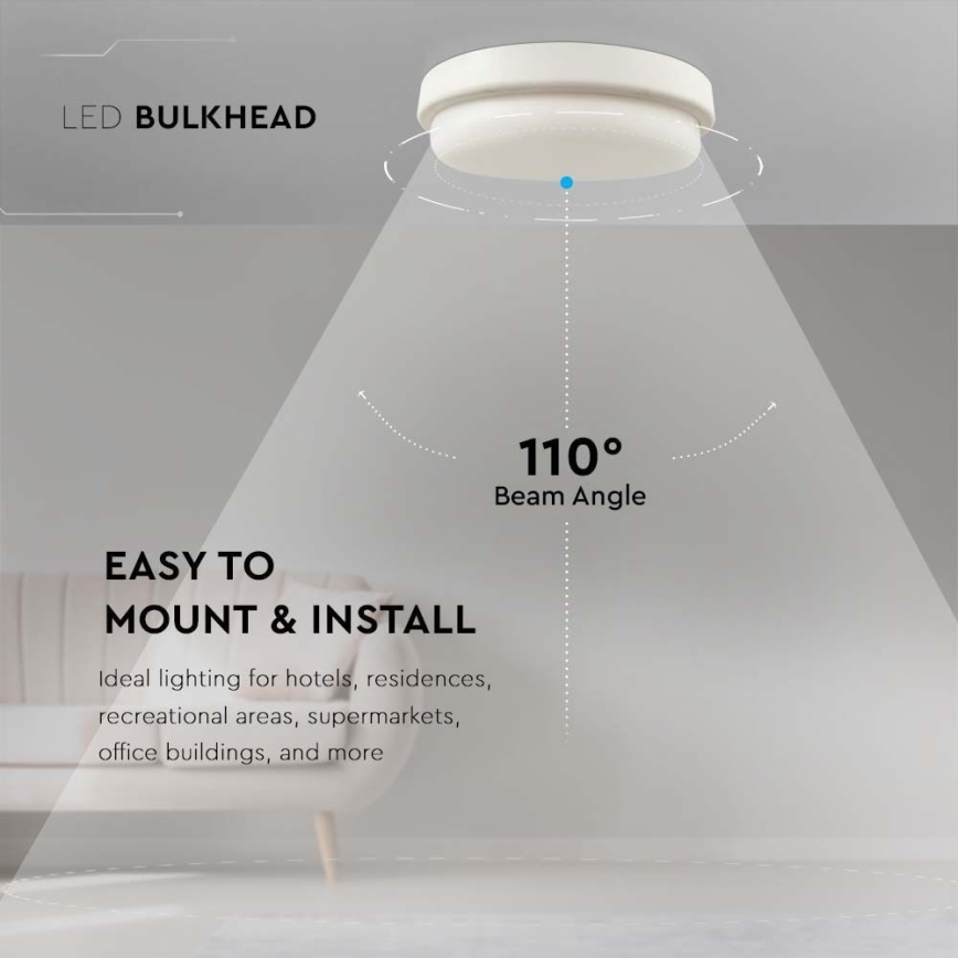 LED Fürdőszobai mennyezeti lámpa LED/12W/230V 3000K IP54 átm. 15 cm