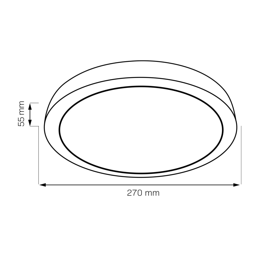 LED fürdőszobai tölgyfa mennyezeti lámpatest LED/12W/230V Ø 27 cm IP44
