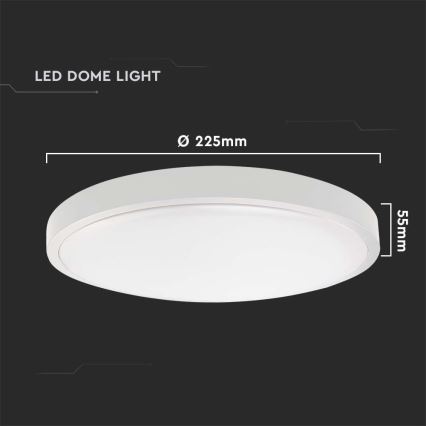 LED Fürdőszobai mennyezeti lámpa LED/18W/230V 6500K IP44 átm. 22,5 cm fehér