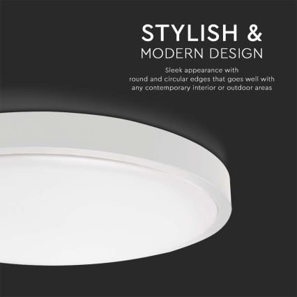 LED Fürdőszobai mennyezeti lámpa LED/24W/230V 3000K IP44 átm. 29,5 cm fehér