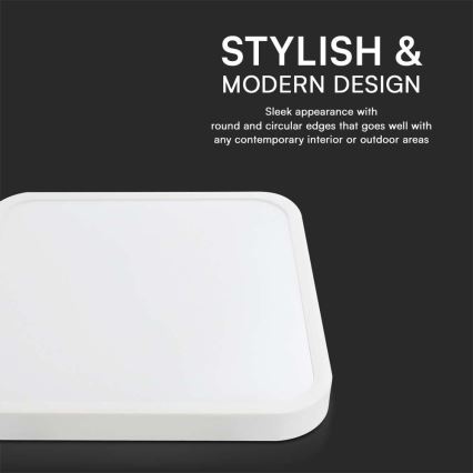 LED Fürdőszobai mennyezeti lámpa LED/24W/230V 3000K IP44 29,5x29,5 cm fehér