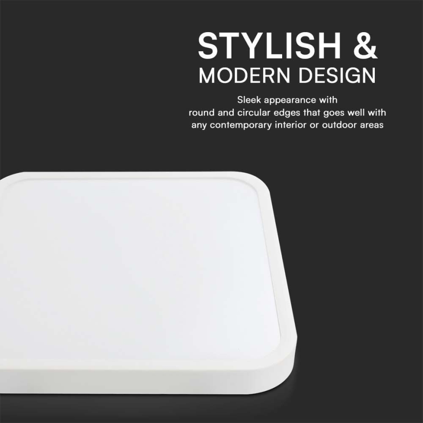 LED Fürdőszobai mennyezeti lámpa LED/24W/230V 3000K IP44 29,5x29,5 cm fehér