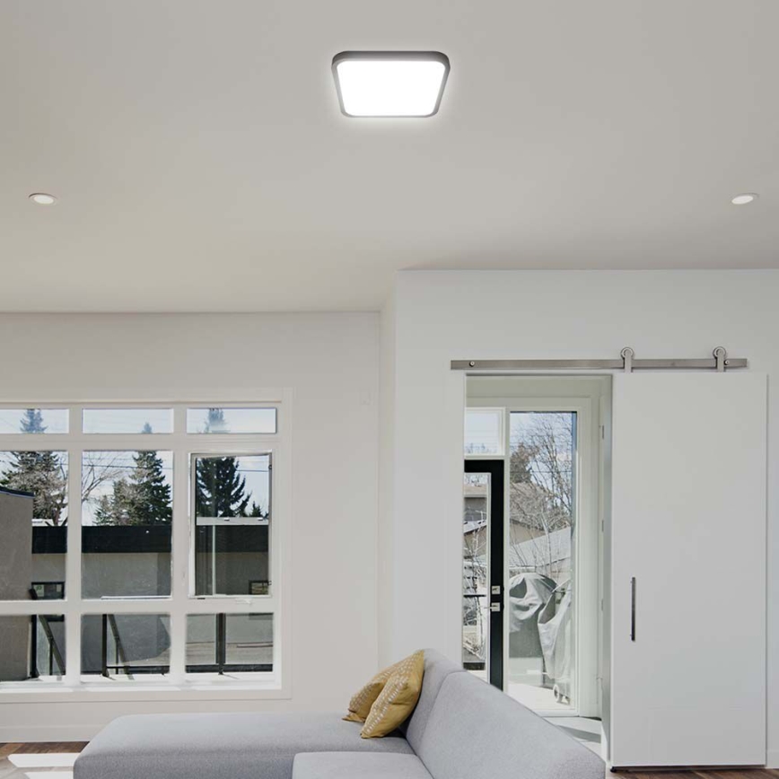 LED Fürdőszobai mennyezeti lámpa LED/24W/230V 4000K IP44 29,5x29,5 cm fekete