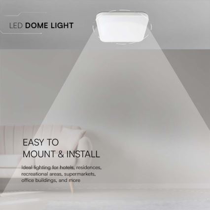 LED Fürdőszobai mennyezeti lámpa LED/24W/230V 6500K IP44 29,5x29,5 cm fehér