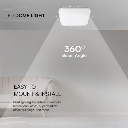 LED Fürdőszobai mennyezeti lámpa SAMSUNG CHIP LED/24W/230V IP44 3000K 29x29 cm fehér