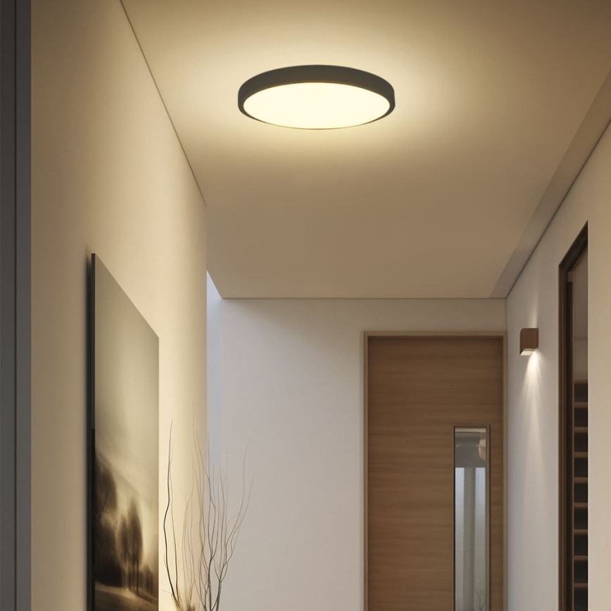 LED Fürdőszobai mennyezeti lámpa SAMSUNG CHIP LED/24W/230V IP44 3000K átm. 29 cm fekete