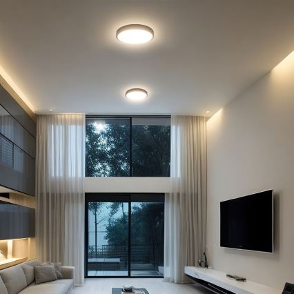 LED Fürdőszobai mennyezeti lámpa SAMSUNG CHIP LED/24W/230V IP44 3000K átm. 29 cm fekete