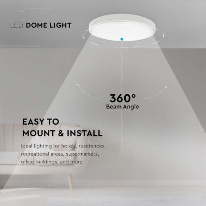 LED Fürdőszobai mennyezeti lámpa LED/30W/230V 3000K IP44 átm. 42 cm fehér