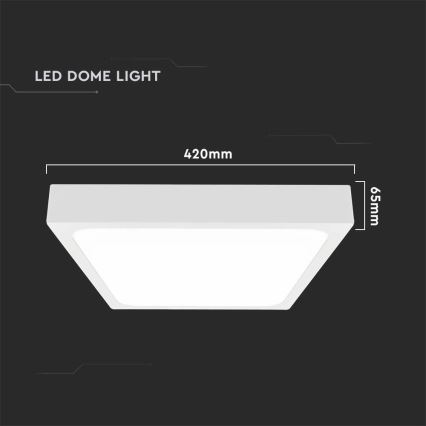 LED Fürdőszobai mennyezeti lámpa LED/30W/230V 6500K IP44 42x42 cm fehér