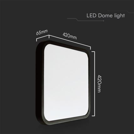 LED Fürdőszobai mennyezeti lámpa SAMSUNG CHIP LED/48W/230V IP44 4000K 42x42 cm fekete