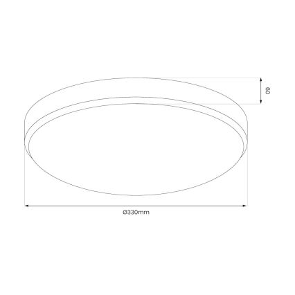 LED Fürdőszobai mennyezeti lámpa MAYA LED/15W/230V átm. 33 cm IP44 fekete