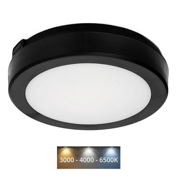 LED Fürdőszobai mennyezeti lámpa NAIROS LED/12W/230V 3000/4000/6500K IP65 átm. 20 cm fekete