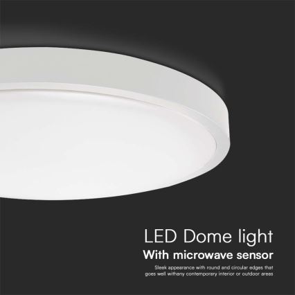 LED Fürdőszobai mennyezeti lámpa szenzorral SAMSUNG CHIP LED/18W/230V IP44 4000K átmérő 29 cm fehér + távirányító