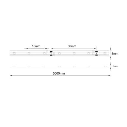 LED fürdőszobai szalag 5m 8,5W/12V IP44 3000K