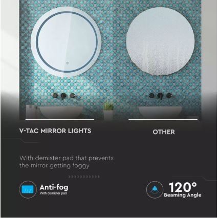 LED Fürdőszobai tükör háttérvilágítással LED/25W/230V 3000/4000/6400K IP44