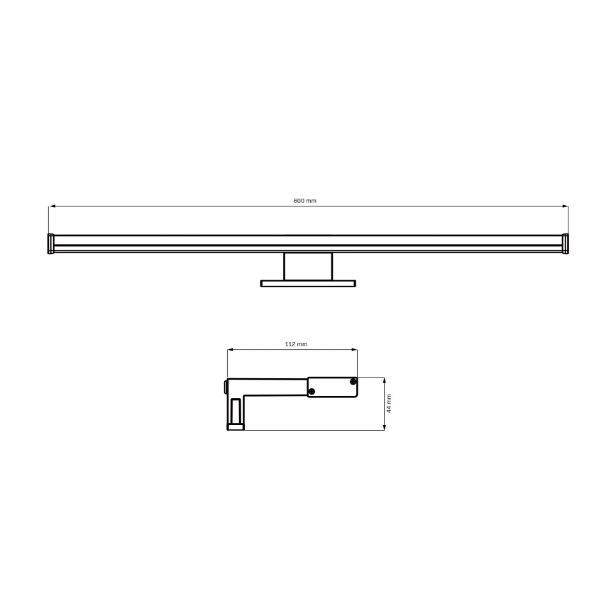 LED Fürdőszobai tükörmegvilágítás ELBA LED/12W/230V 4000K 60 cm IP44 fekete