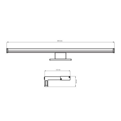 LED Fürdőszobai tükörmegvilágítás ELBA LED/8W/230V 4000K 40 cm IP44 fényezett króm