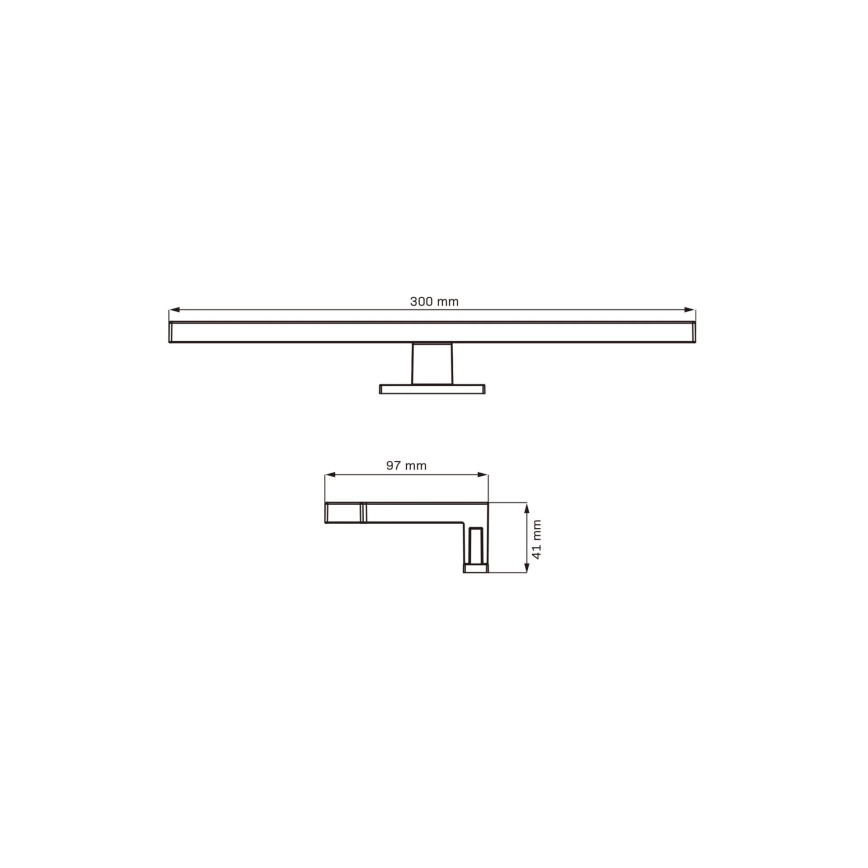 LED Fürdőszobai tükörmegvilágítás MILOS LED/5W/230V 4000K 30 cm IP44 fekete