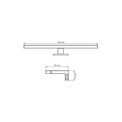 LED Fürdőszobai tükörmegvilágítás MILOS LED/5W/230V 4000K 30 cm IP44 fényezett króm