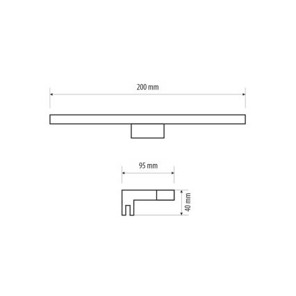 LED Fürdőszobai tükörmegvilágítás MIRROR LED/4W/230V 20 cm IP44 fekete