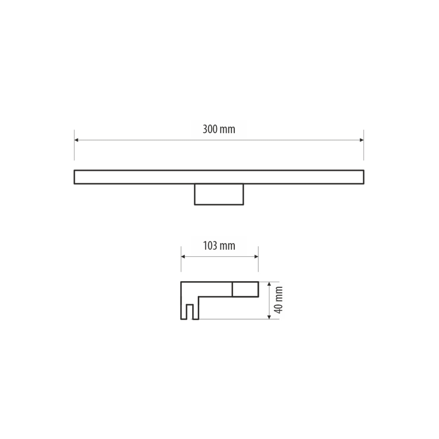 LED Fürdőszobai tükörmegvilágítás MIRROR LED/8W/230V 30 cm IP44 fekete