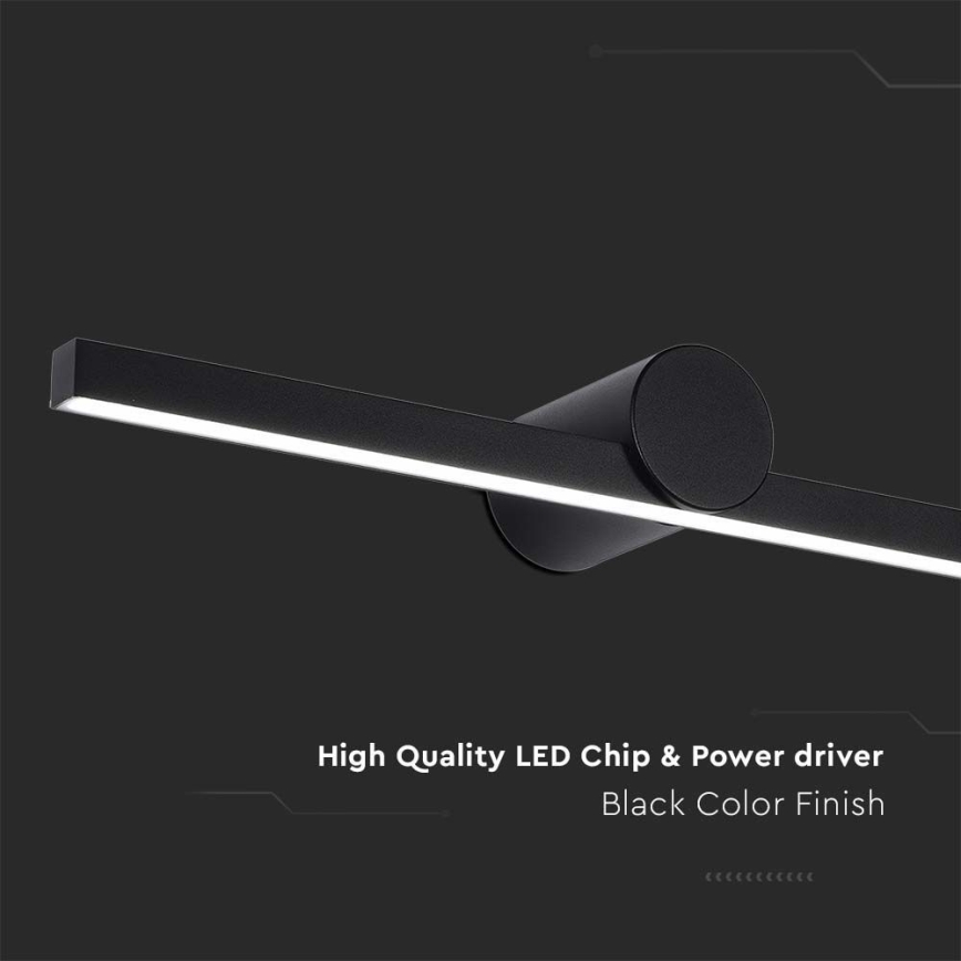 LED fürdőszobai tükörvilágítás 10W/230V 3000K IP65 fekete