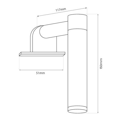 LED fürdőszobai tükörvilágítás APA MINI LED/4W/230V IP44 arany