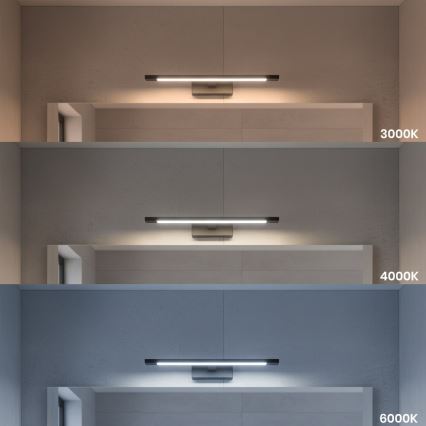 LED fürdőszobai tükörvilágítás KLIMT LED/8W/230V 3000/4000/6000K 40 cm IP44 fekete