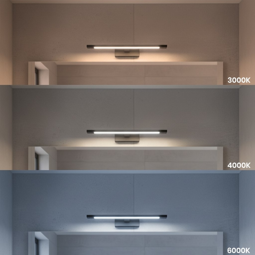 LED fürdőszobai tükörvilágítás KLIMT LED/8W/230V 3000/4000/6000K 40 cm IP44 fekete