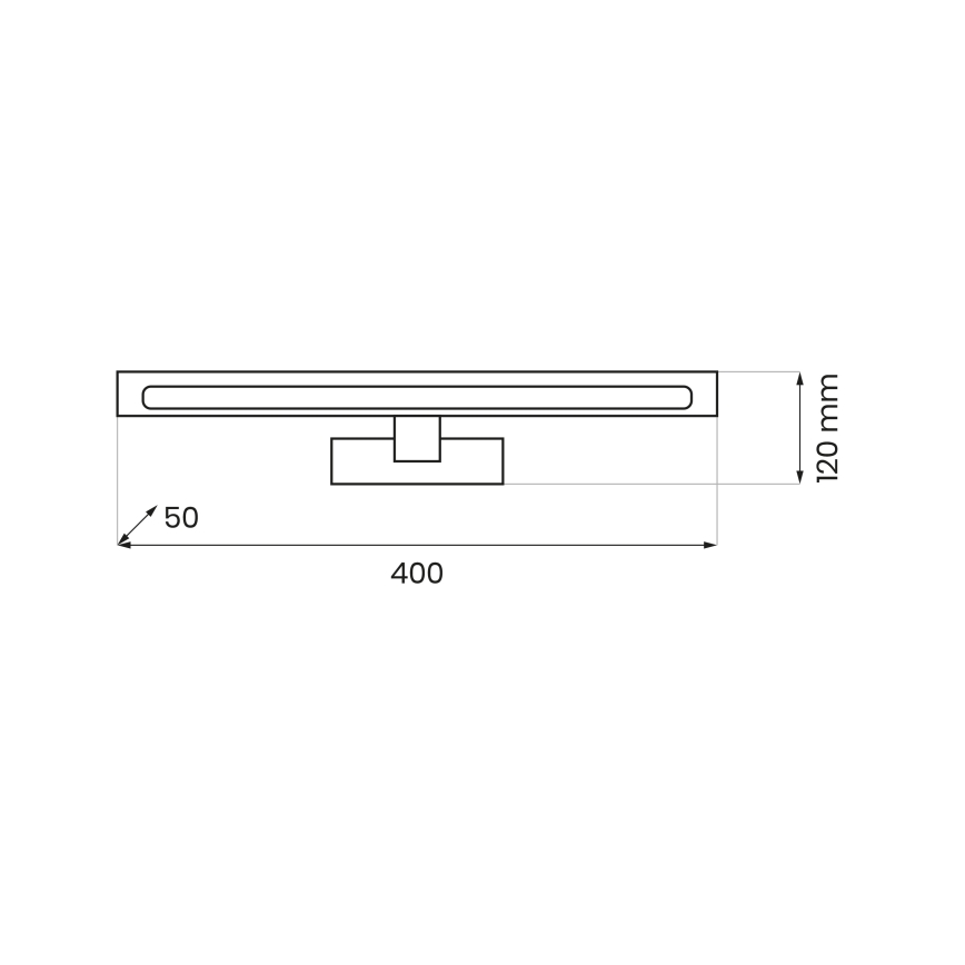 LED fürdőszobai tükörvilágítás KLIMT LED/8W/230V 3000/4000/6000K 40 cm IP44 fekete