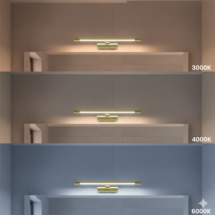 LED fürdőszobai tükörvilágítás KLIMT LED/8W/230V 3000/4000/6000K 40 cm IP44 arany