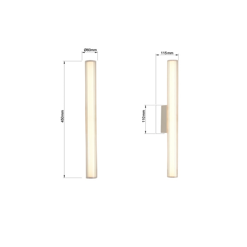 LED fürdőszobai tükörvilágítás LINEA LED/8W/230V 3000/4000/6000K IP44 45 cm matt króm
