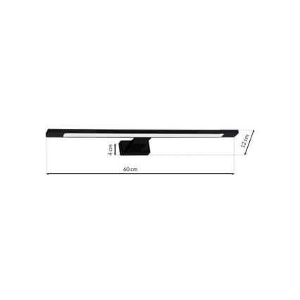 LED fürdőszobai tükörvilágítás SHINE LED/12W/230V 60 cm IP44 fekete