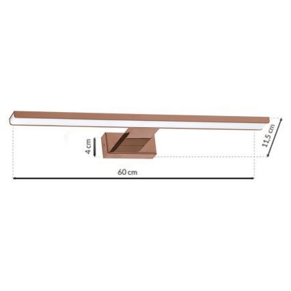 LED fürdőszobai tükörvilágítás SHINE LED/13,8W/230V 60 cm IP44 rózsaarany