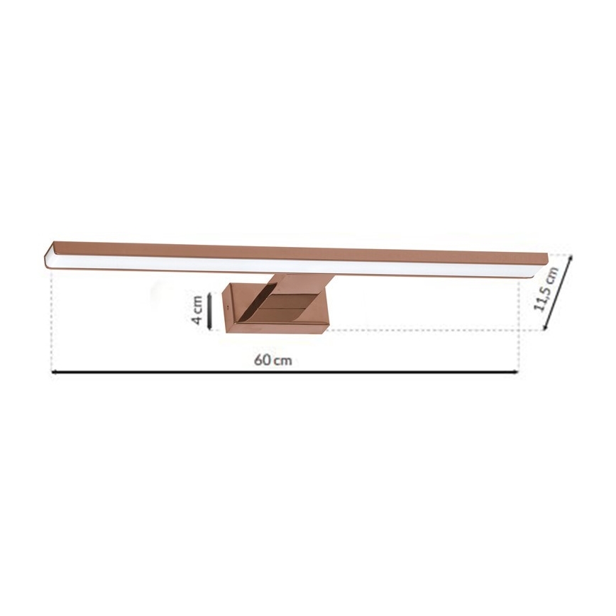 LED fürdőszobai tükörvilágítás SHINE LED/13,8W/230V 60 cm IP44 rózsaarany